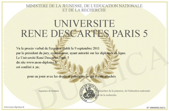 diplome universitaire descartes